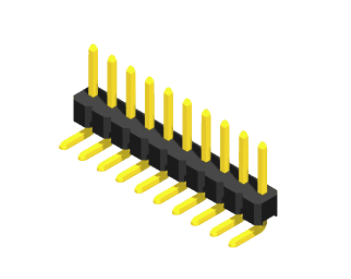  Pin Header 1.27mm SQ PIN0.46mm 1Row H=1.7/2.5mm  Right Angle