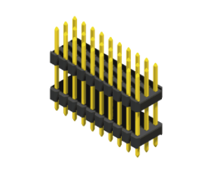  Pin Header 1.27mm SQ PIN0.46mm 2 Row H=1.7/2.5mm  Stack Stra